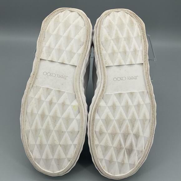 Jimmy Choo Women’s Diamond Light Maxi Platform Sneaker White Size 8 - Picture 9 of 11